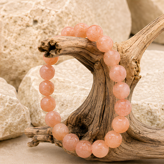 Bracelet en perles de pierre de soleil naturelle, 07 à 08 mm, autre vue