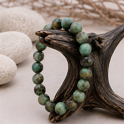 Bracelet en turquoise afrique naturelle, perles 8 mm, autre vue