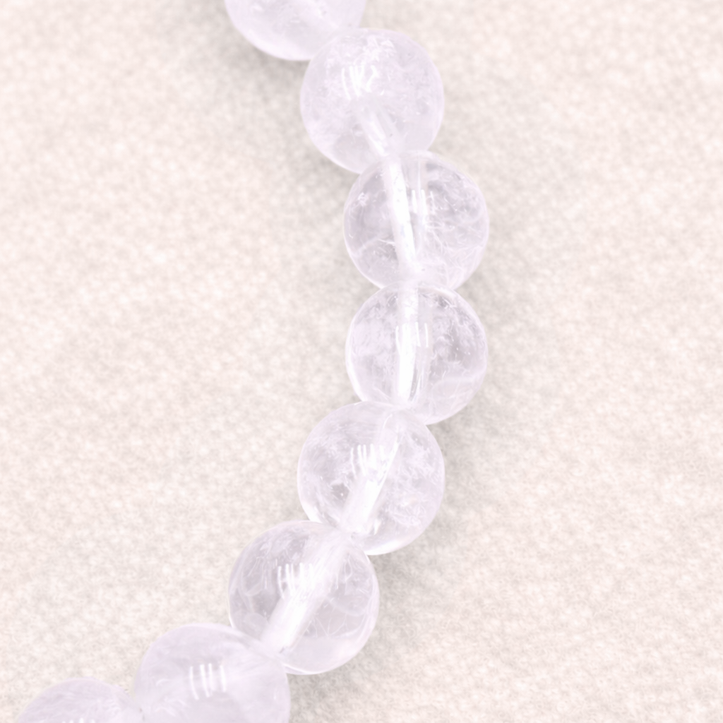 Bracelet perle en Cristal de roche, qualité A, pierre de la clarté et de l'amplification.