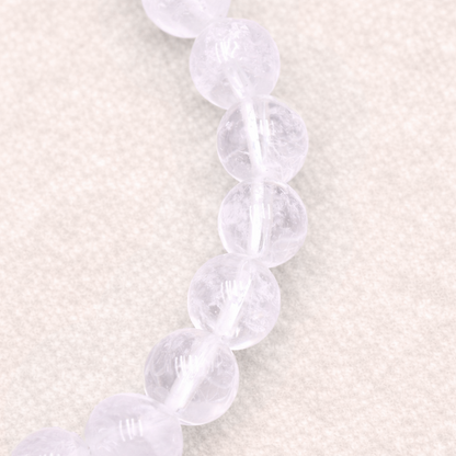 Bracelet perle en Cristal de roche, qualité A, pierre de la clarté et de l'amplification.