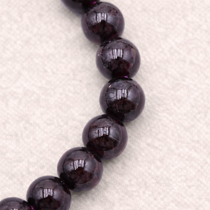 Bracelet perle en Grenat rouge, qualité A, pierre de la force et de la passion.