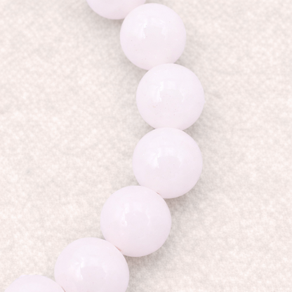 Bracelet perle en Jade blanc, qualité A, pierre de la paix intérieure et de l'harmonie.