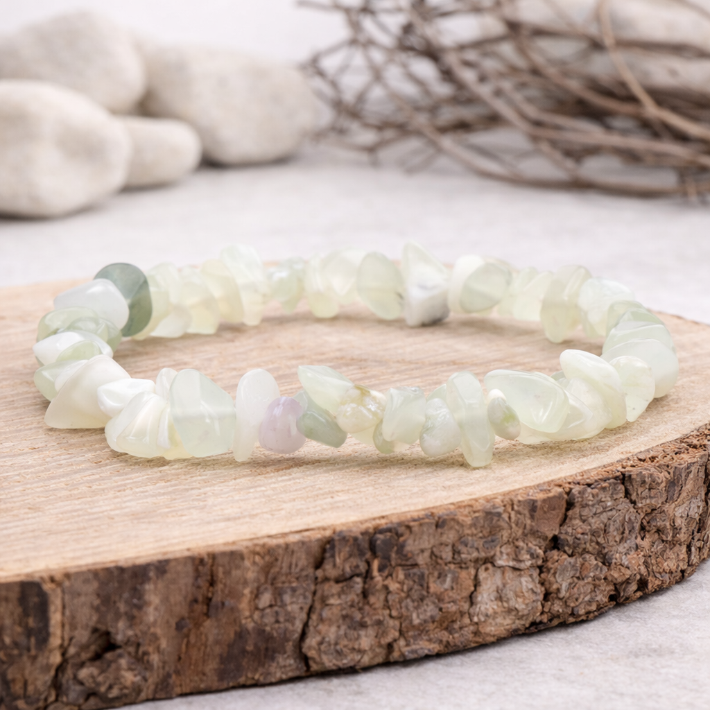 Bracelet baroque en Jade de Chine, qualité A, pierre de sagesse et d'harmonie.