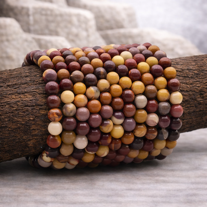 Bracelet perle en Jaspe Mokaïte, qualité A, pierre de l'ancrage et de la vitalité.