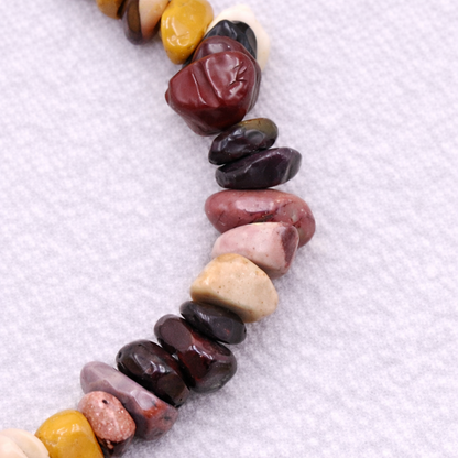 Bracelet baroque en Jaspe Mokaïte, qualité A, pierre d'ancrage et de vitalité.