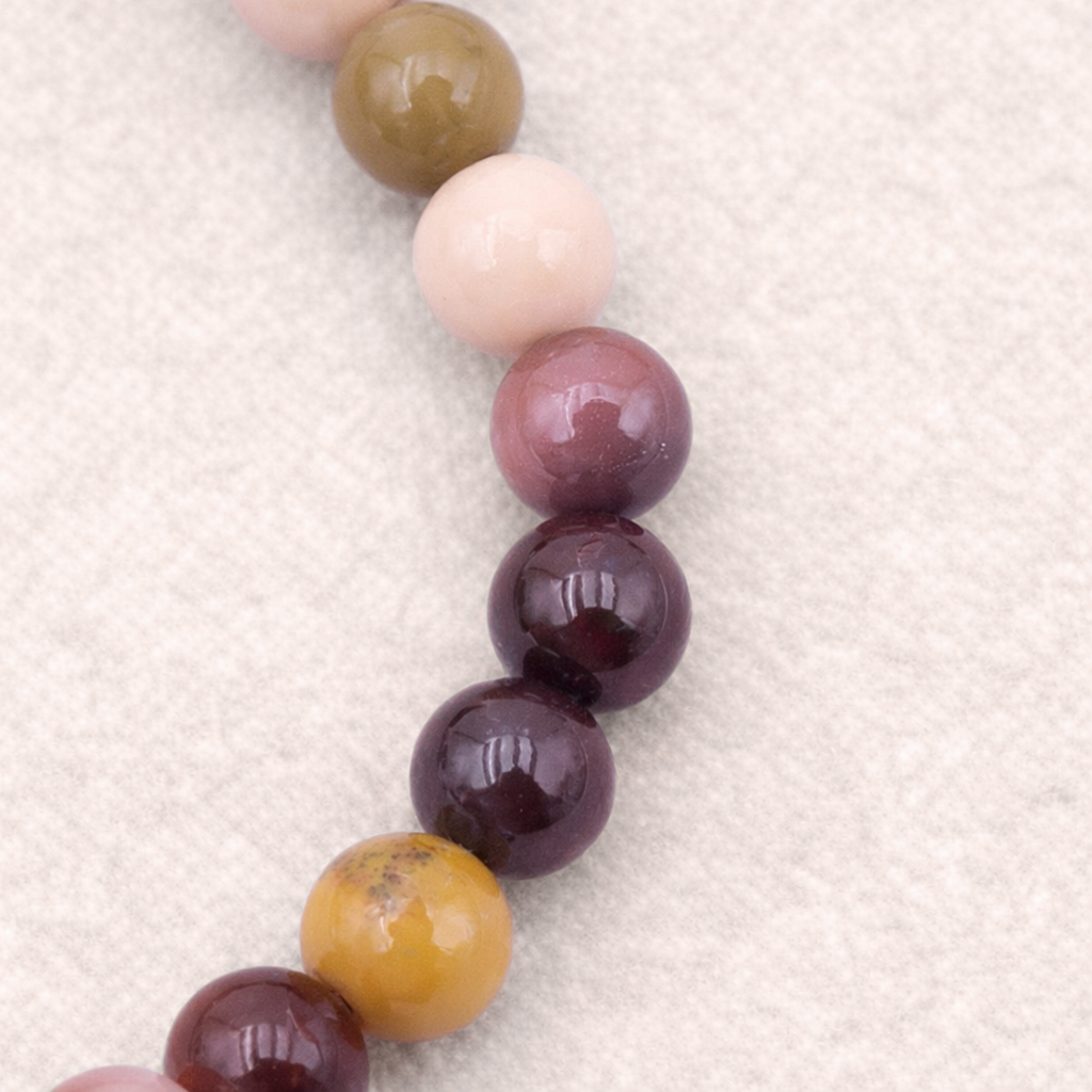 Bracelet perle en Jaspe Mokaïte, qualité A, pierre de l'ancrage et de la vitalité.