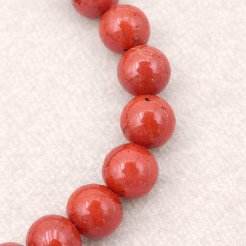 Bracelet perle en Jaspe rouge, qualité A, pierre d'ancrage et de vitalité.