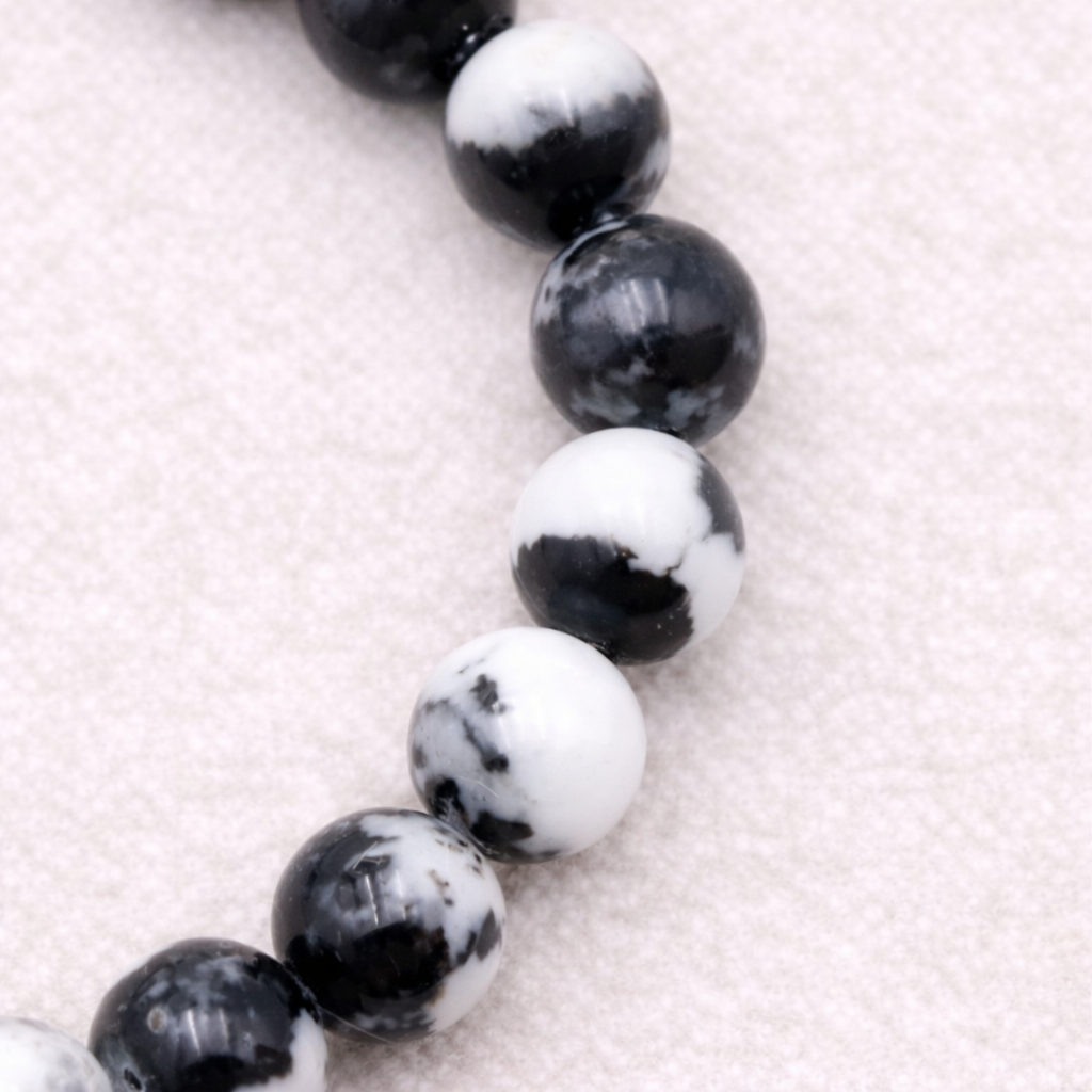Bracelet perle en Jaspe zèbre, qualité AB, pierre d'équilibre et de motivation.