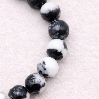 Bracelet perle en Jaspe zèbre, qualité AB, pierre d'équilibre et de motivation.