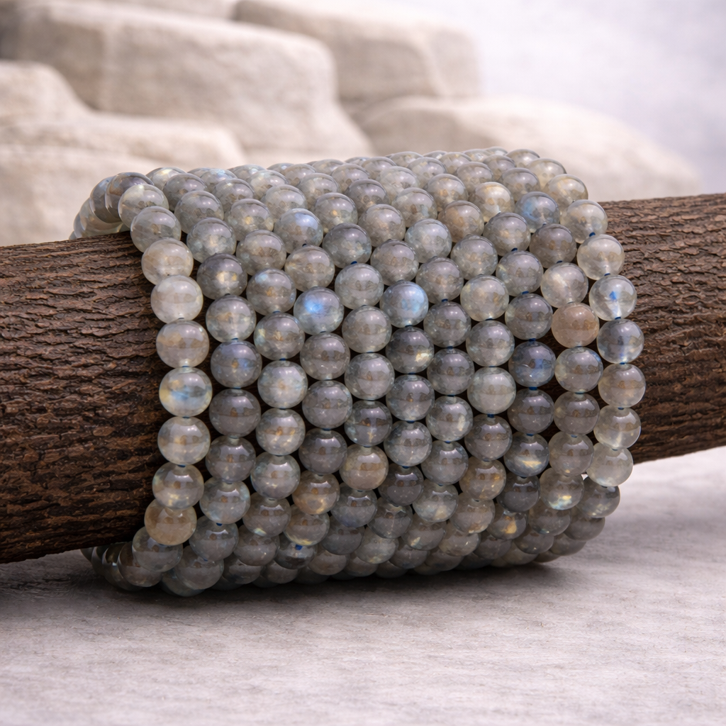 Bracelet perle en Labradorite, qualité A, pierre de protection et d'intuition.