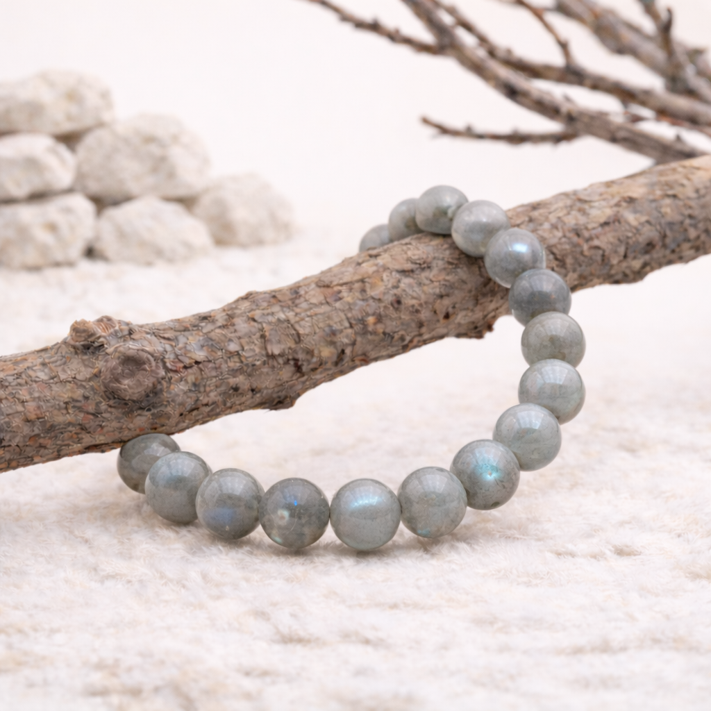 Bracelet perle en Labradorite, qualité A, pierre de protection et d'intuition.
