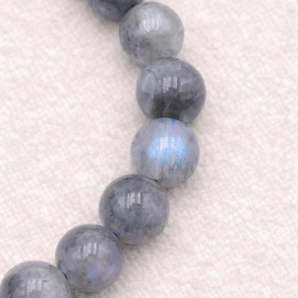 Bracelet perle en Labradorite, qualité A, pierre de protection et d'intuition.