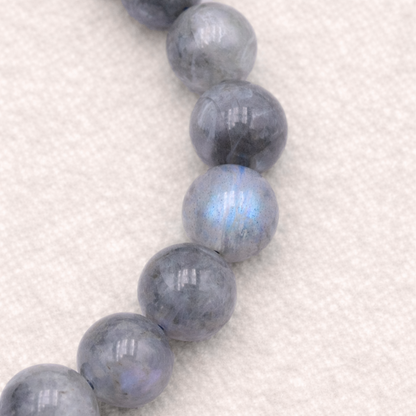Bracelet perle en Labradorite, qualité A, pierre de protection et d'intuition.