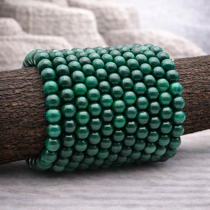 Bracelet perle en Malachite, qualité A, pierre de transformation et de protection.