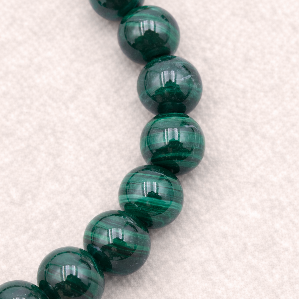 Bracelet perle en Malachite, qualité A, pierre de transformation et de protection.