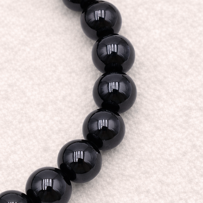 Bracelet perle en Obsidienne noire, qualité A, pierre de protection et d'ancrage profond.
