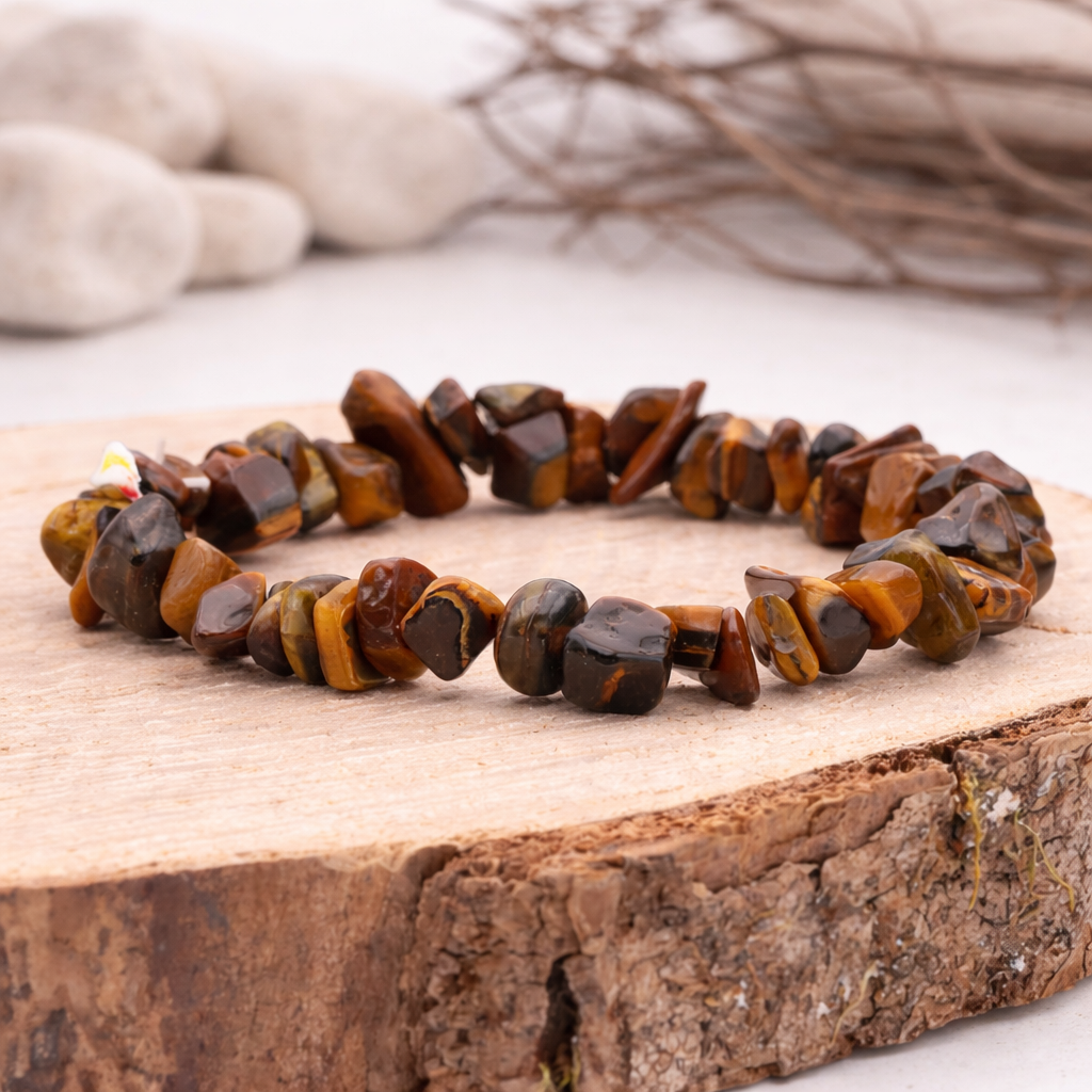 Bracelet baroque en Œil de tigre, qualité A, pierre de protection et de confiance en soi.