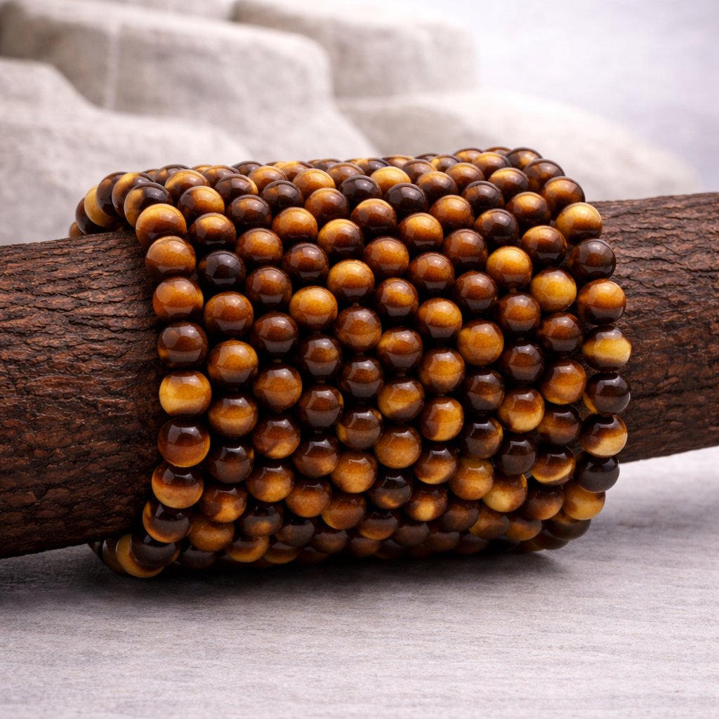 Bracelet perle en Oeil de tigre, qualité AA pierre de protection et de confiance en soi.