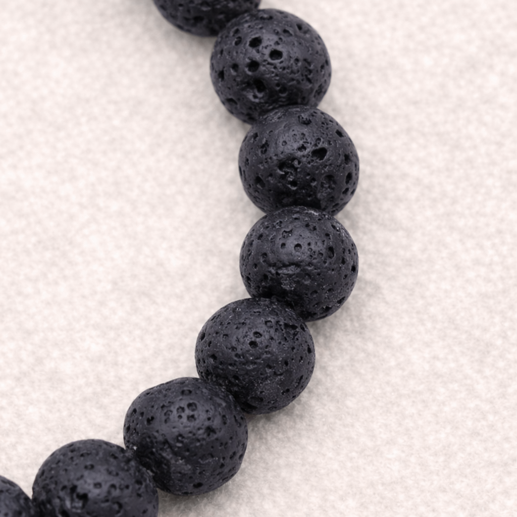 Bracelet perle en Pierre de lave, qualité AB, pierre de force et d'ancrage.