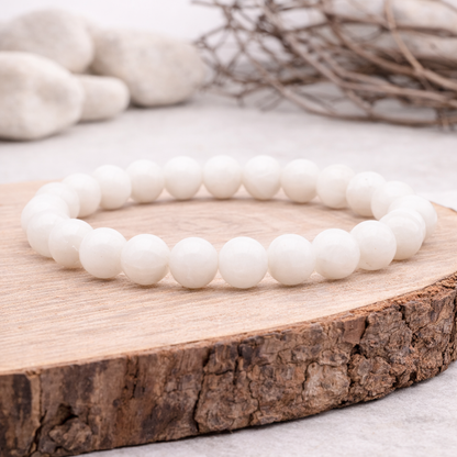 Bracelet perle en Pierre de lune beige, qualité A, pierre de la douceur et de la féminité.