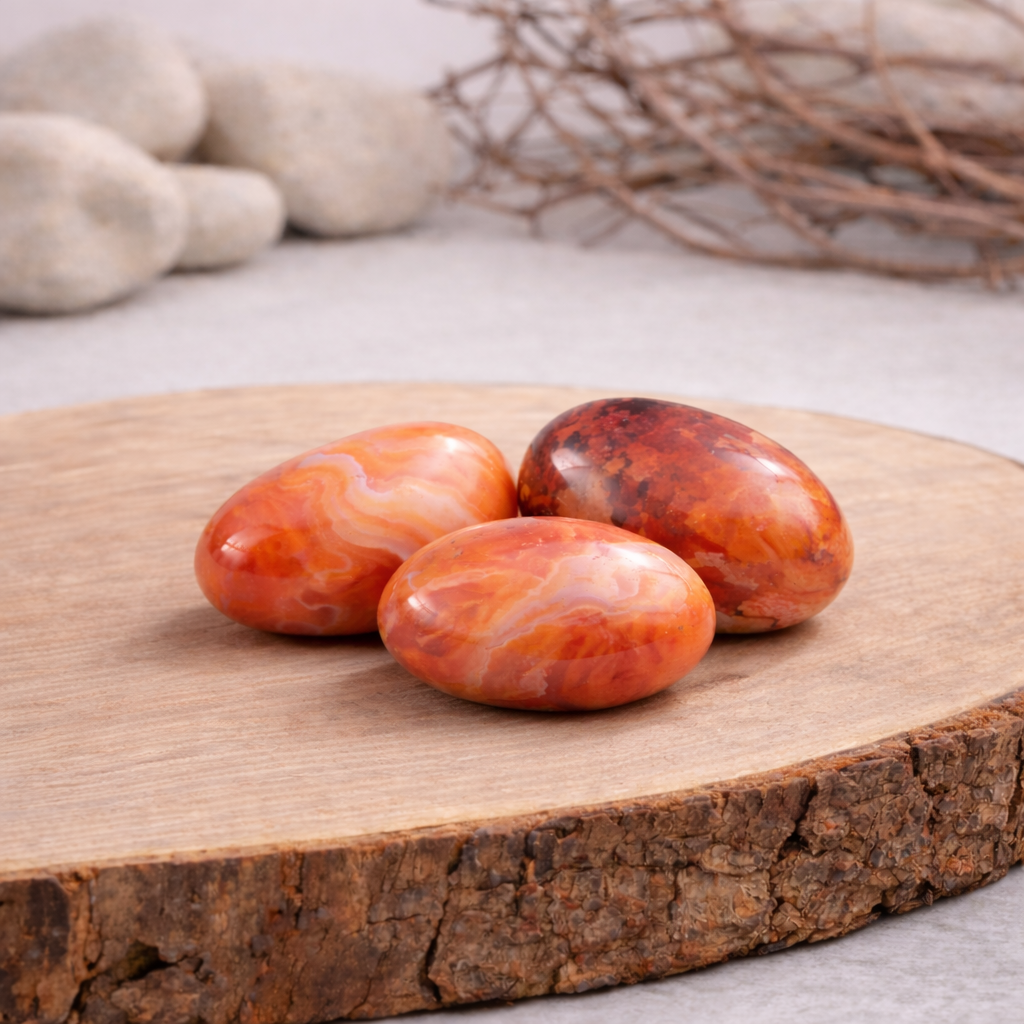 Pierre roulée d'agate rouge, 11g, entre 2 et 3 cm, qualité A, pierre d'ancrage et de vitalité.