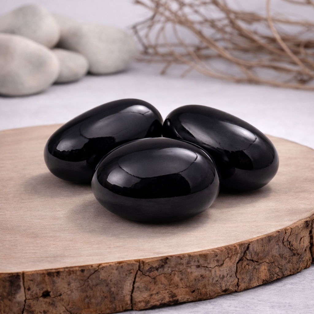 Pierre roulée d'obsidienne noire, 18g, entre 2 et 3 cm, qualité A, pierre de protection et d'ancrage profond.