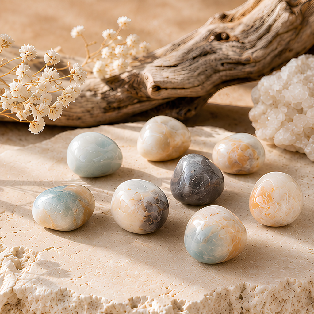 Pierre roulée en amazonite naturelle, environ 3 cm