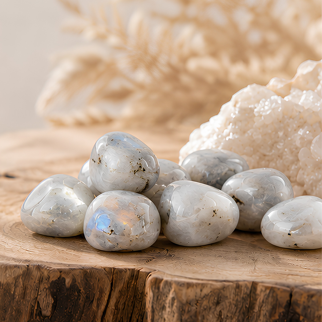 Pierre roulée en labradorite naturelle, environ 3 cm, autre vue