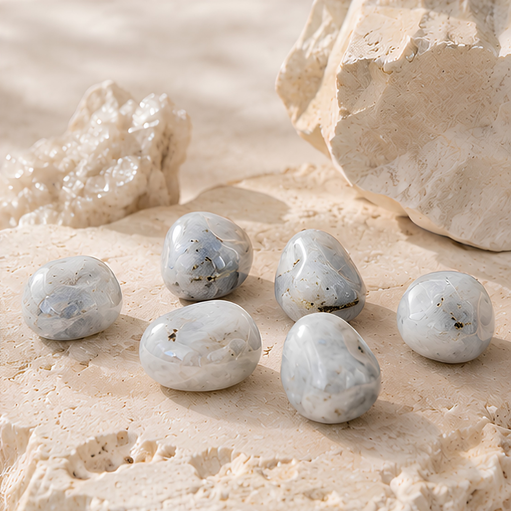 Pierre roulée en labradorite naturelle, environ 3 cm, présentation du produit