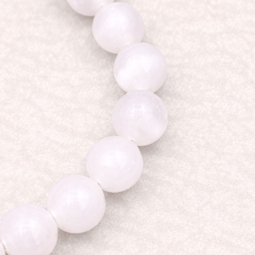 Bracelet perle en Sélénite, qualité AA, pierre de la purification et de l'élévation spirituelle.