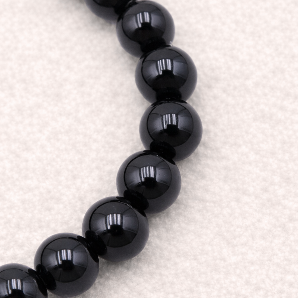 Bracelet perle en Tourmaline noire, qualité A, pierre de protection et d'ancrage.