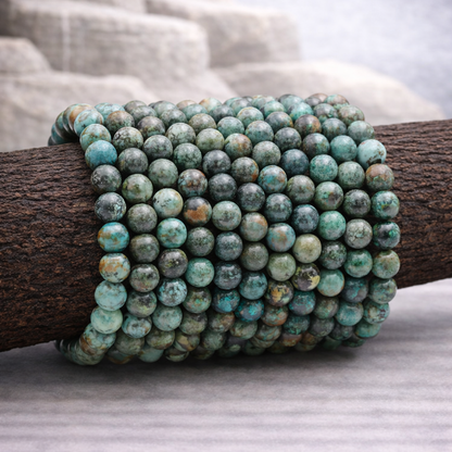 Bracelet perle en Turquoise d'Afrique, qualité A, pierre d'évolution et de communication.