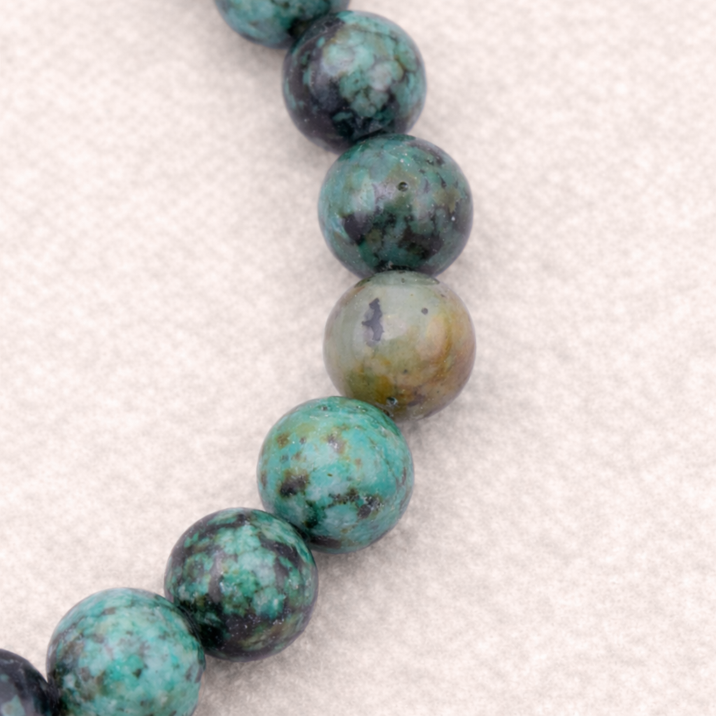 Bracelet perle en Turquoise d'Afrique, qualité A, pierre d'évolution et de communication.